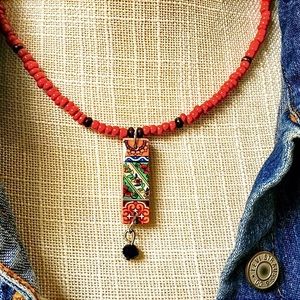 Southwestern Beaded Mosaic Pendant
